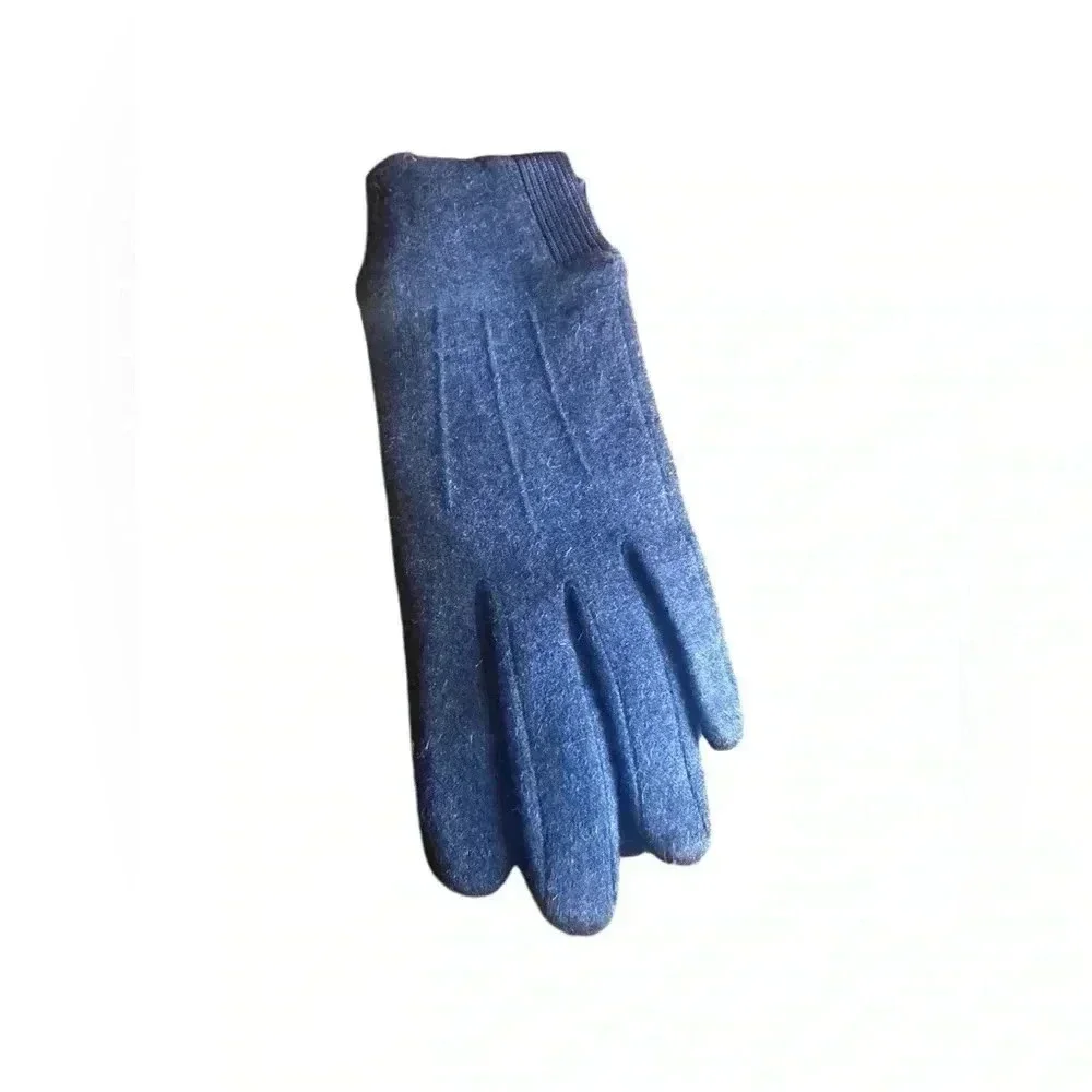 LANDS' END WOMEN'S EZ TOUCH SCREEN WOOL GLOVES Blue L